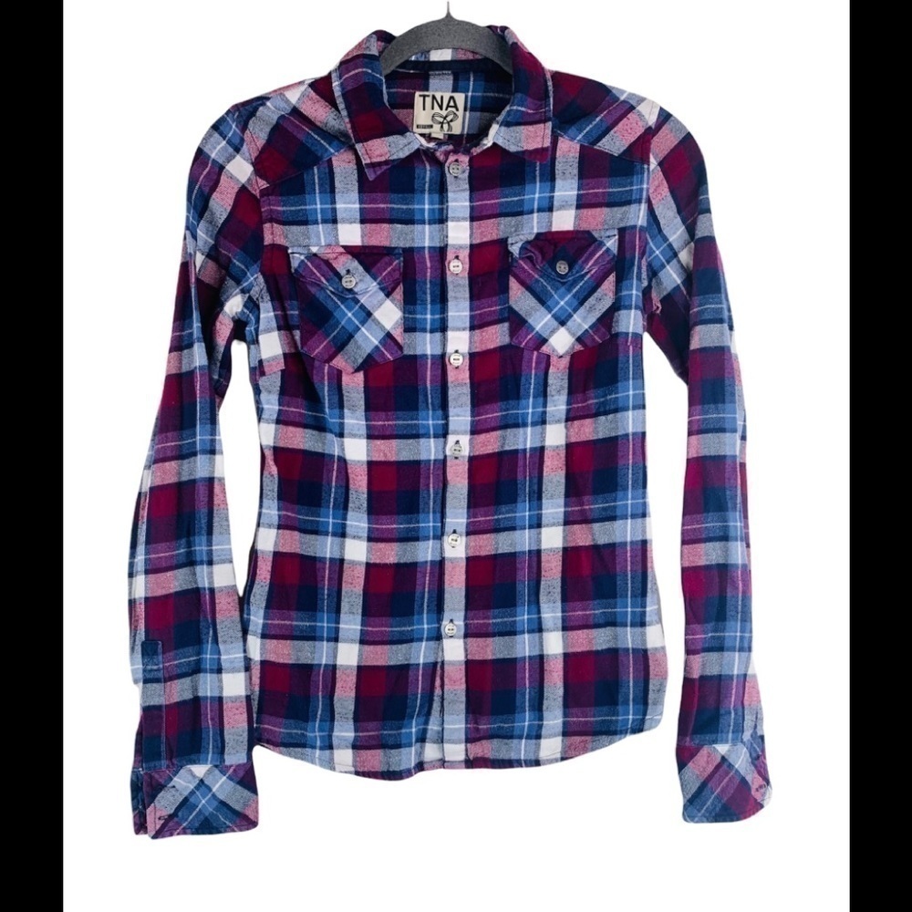 TNA Plaid Buttondown Flannel Size XS